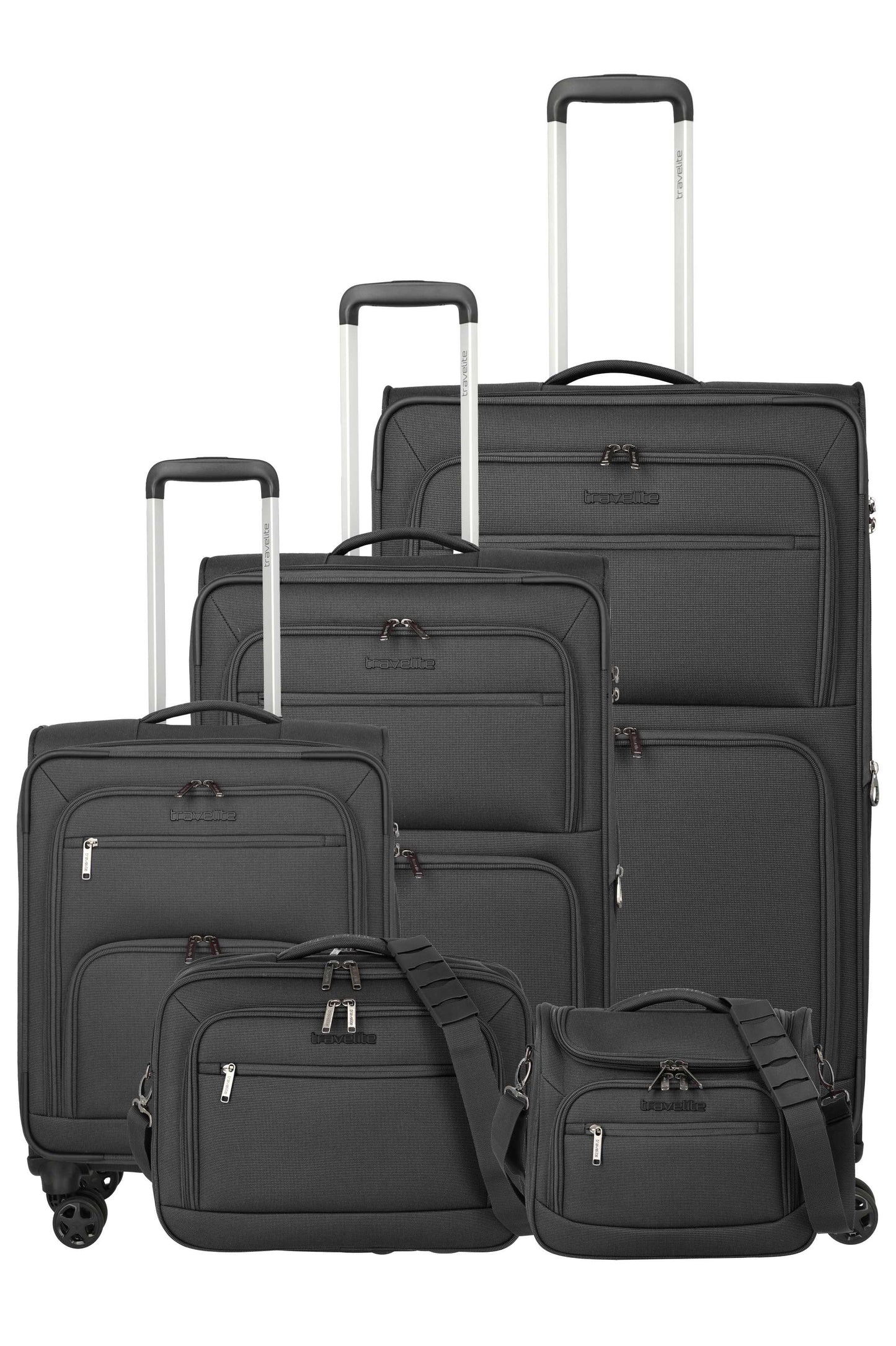 Travelite CUBIS Trolley 4w, Set L/M/S/Beauty Case/Bordtasche