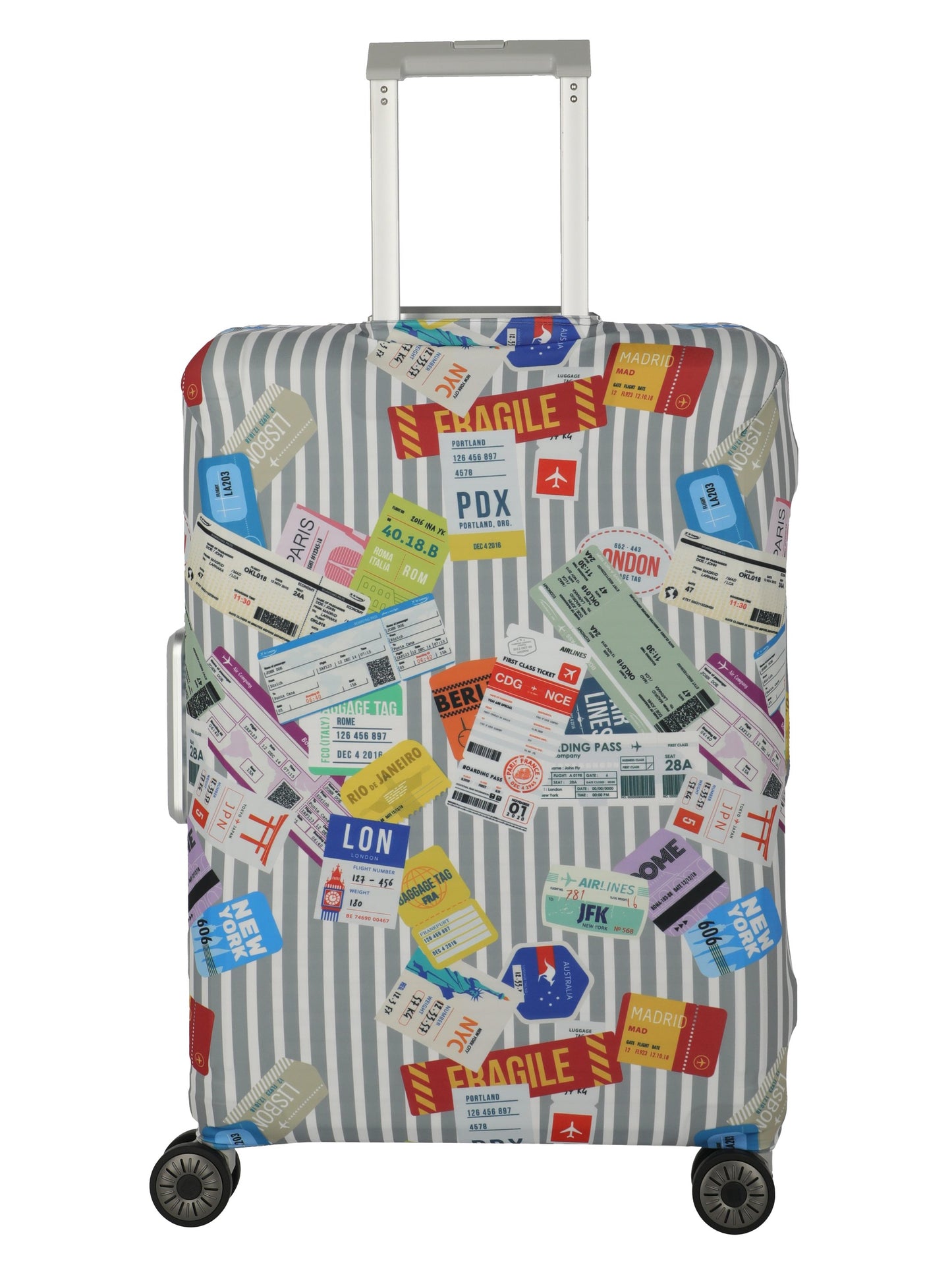 ACCESSORIES Suitcase cover L, Multi.Color/Tickets