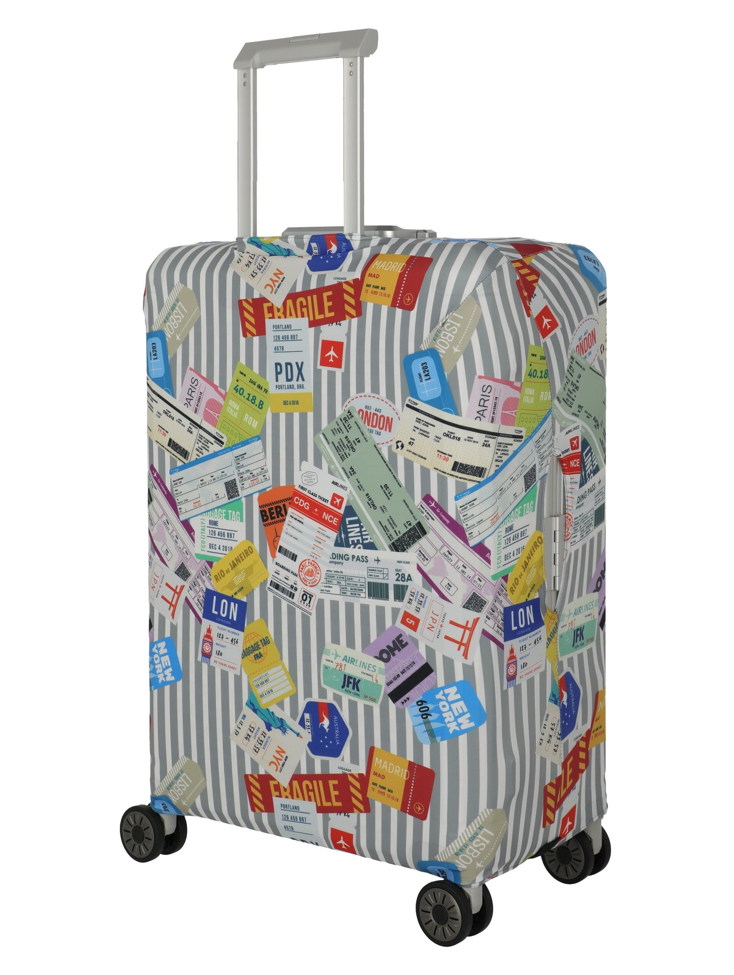 ACCESSORIES Suitcase cover L, Multi.Color/Tickets