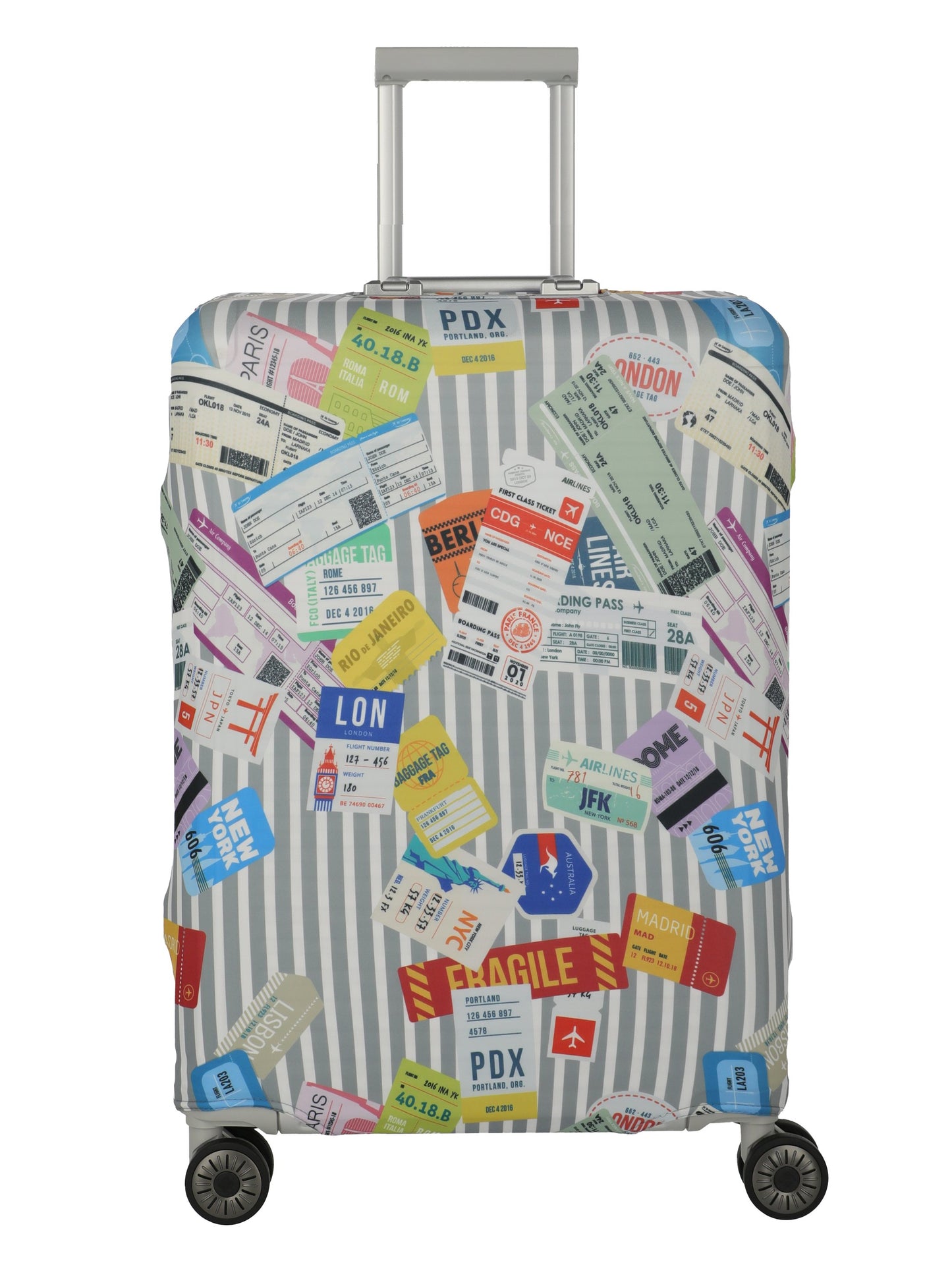 ACCESSORIES Suitcase cover L, Multi.Color/Tickets