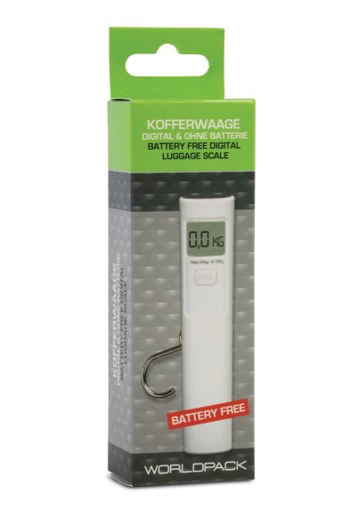 Worldpack-digitale Kofferwaage weiss, Batterielos