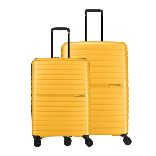 Travelite 4-wheel suitcase set 2 parts sizes L/M, luggage series Trento: hard-shell trolleys with TSA combination lock