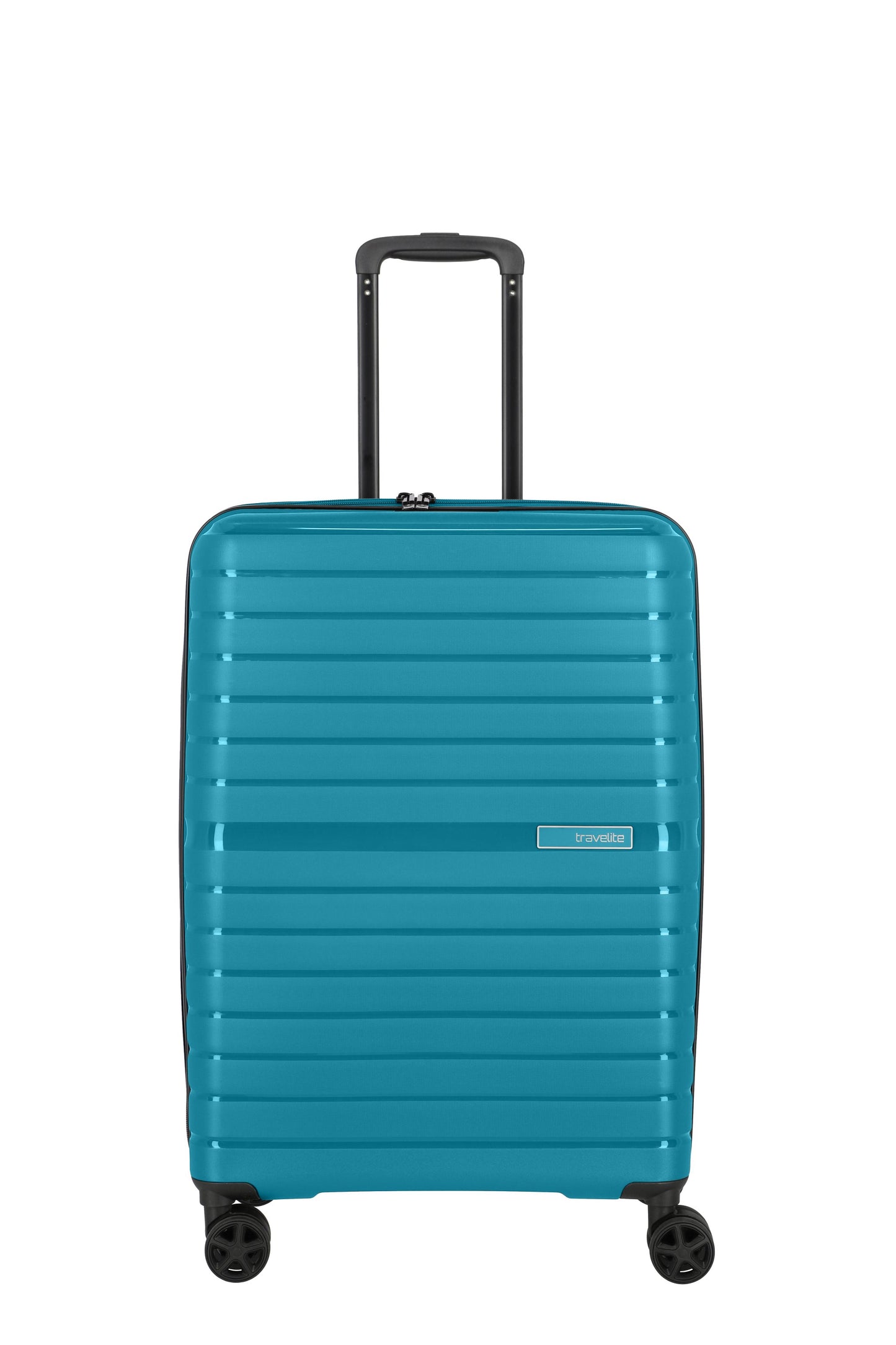 travelite 4-wheel suitcase set 2 parts sizes L/M, luggage series Trento: hard-shell trolleys with TSA combination lock