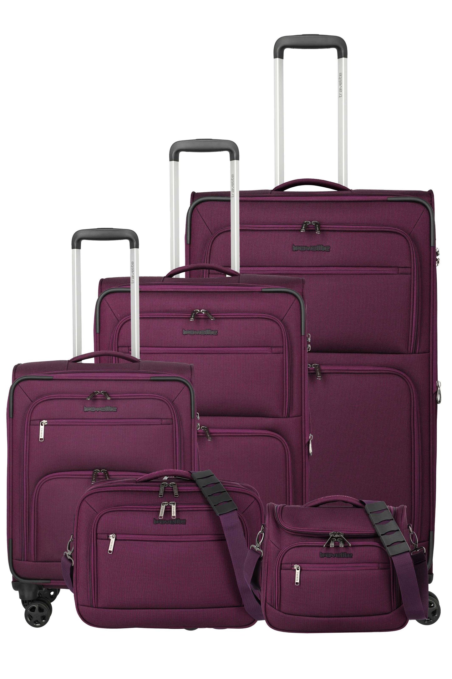Travelite CUBIS Trolley 4w, Set L/M/S/Beauty Case/Bordtasche