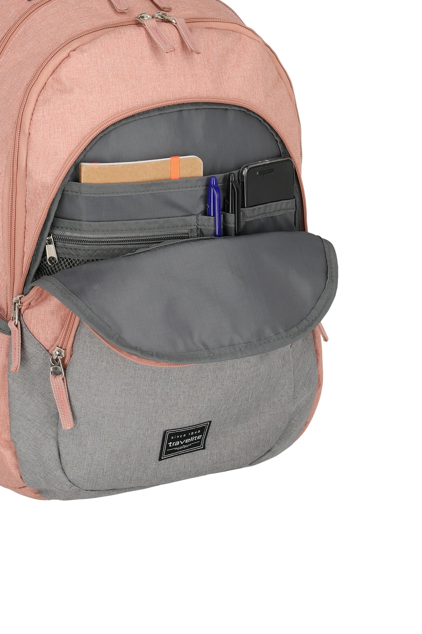 Basics backpack melange, pink/gray