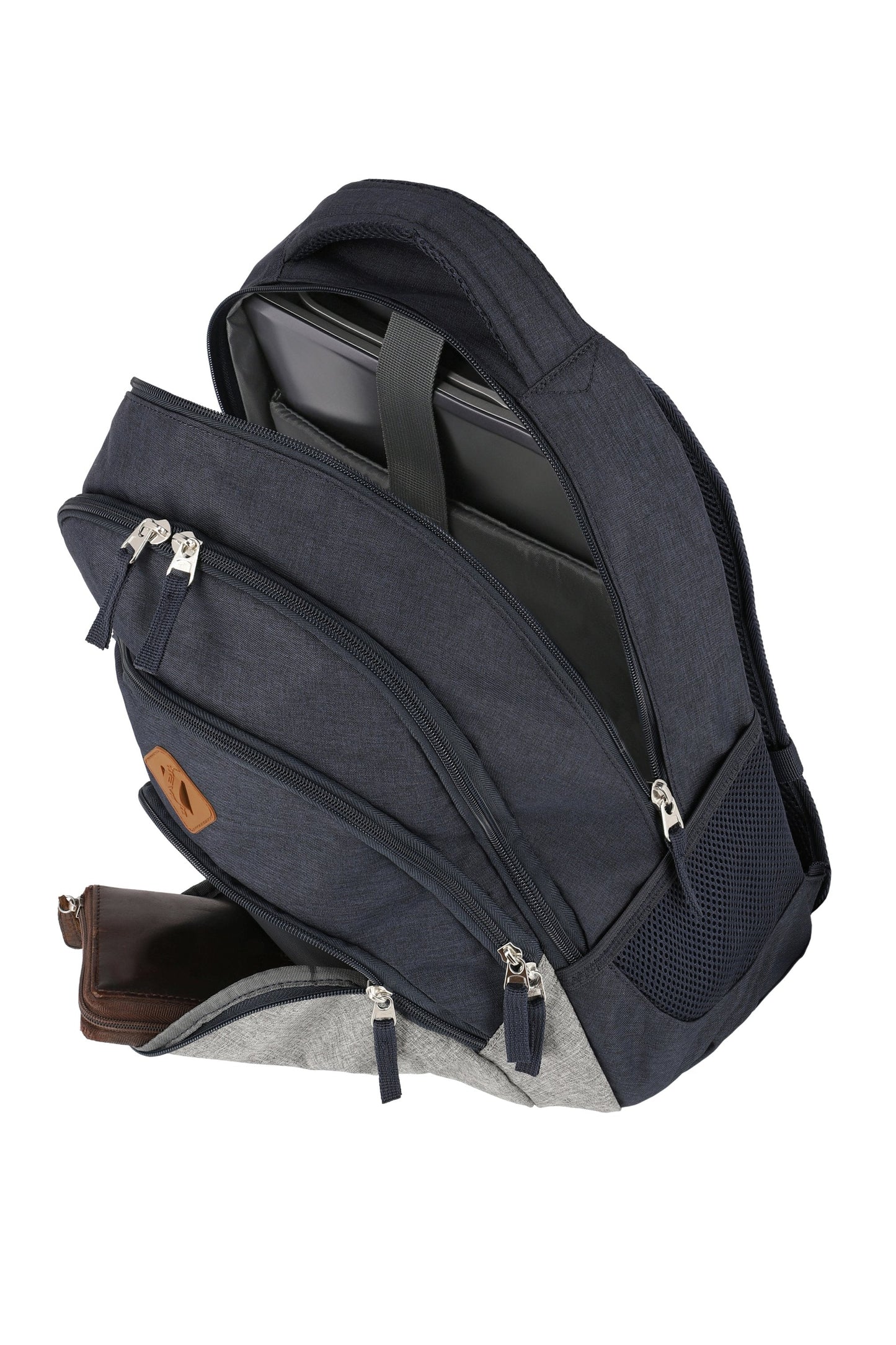 BASICS Rucksack Melange, Marine/Grau