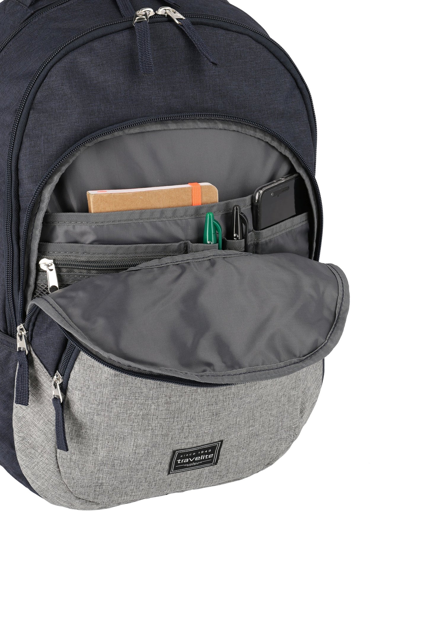 BASICS Rucksack Melange, Marine/Grau